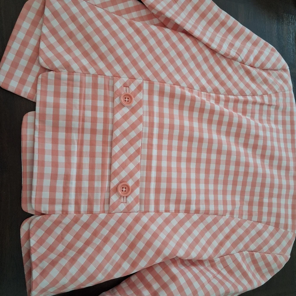 Brooks Brothers Peach Gingham 3 Piece Suit Set - Picture 13 of 16